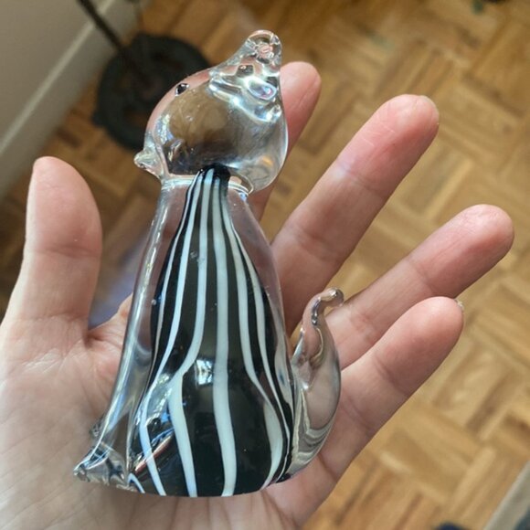 Cute vintage crystal art glass cat figurine - Picture 7 of 10